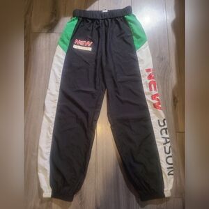 Large Black parachute pants/track pants